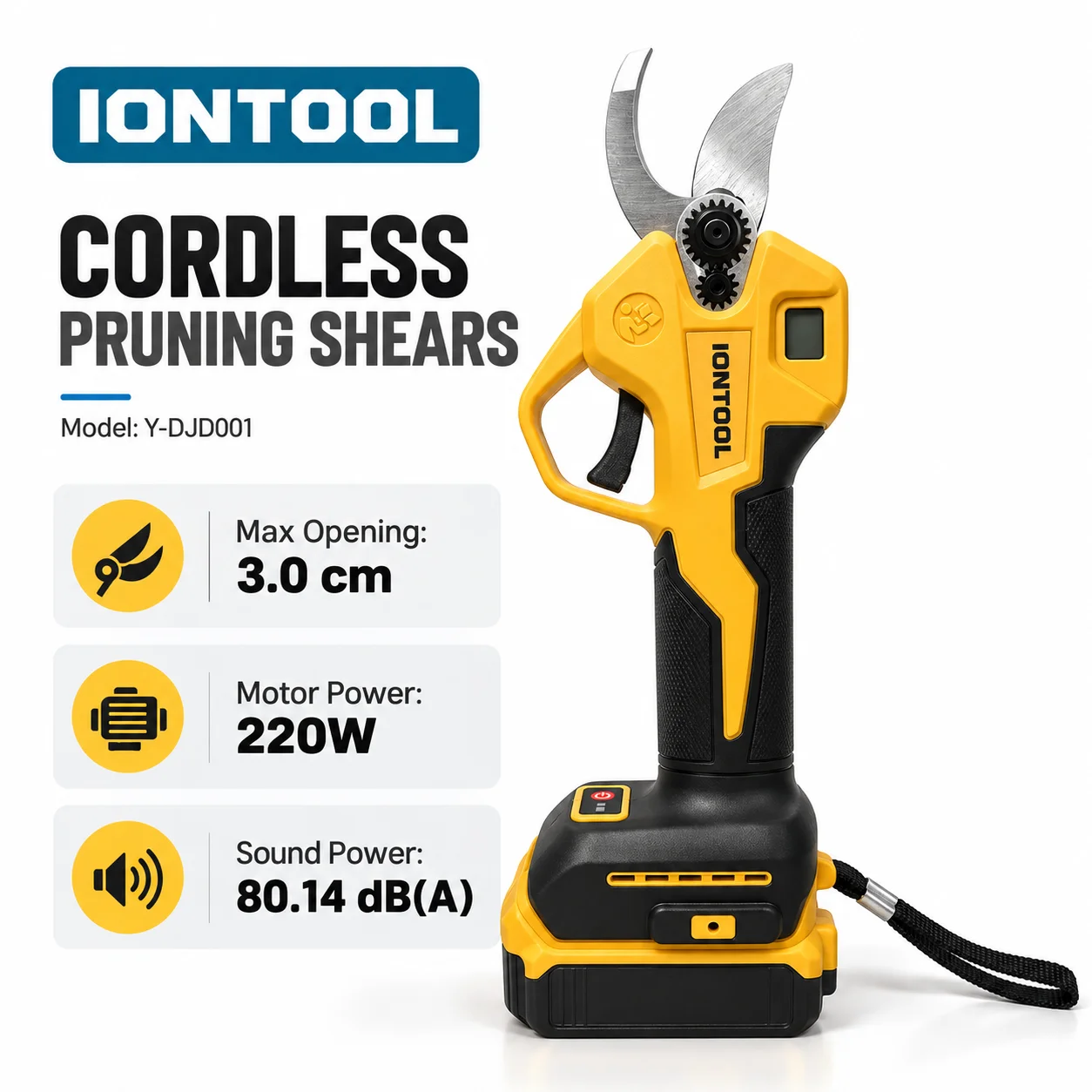 Cordless Electric Pruning Shears 30Mm - مقص تقليم كهربائي لاسلكي من IONTOOL،
