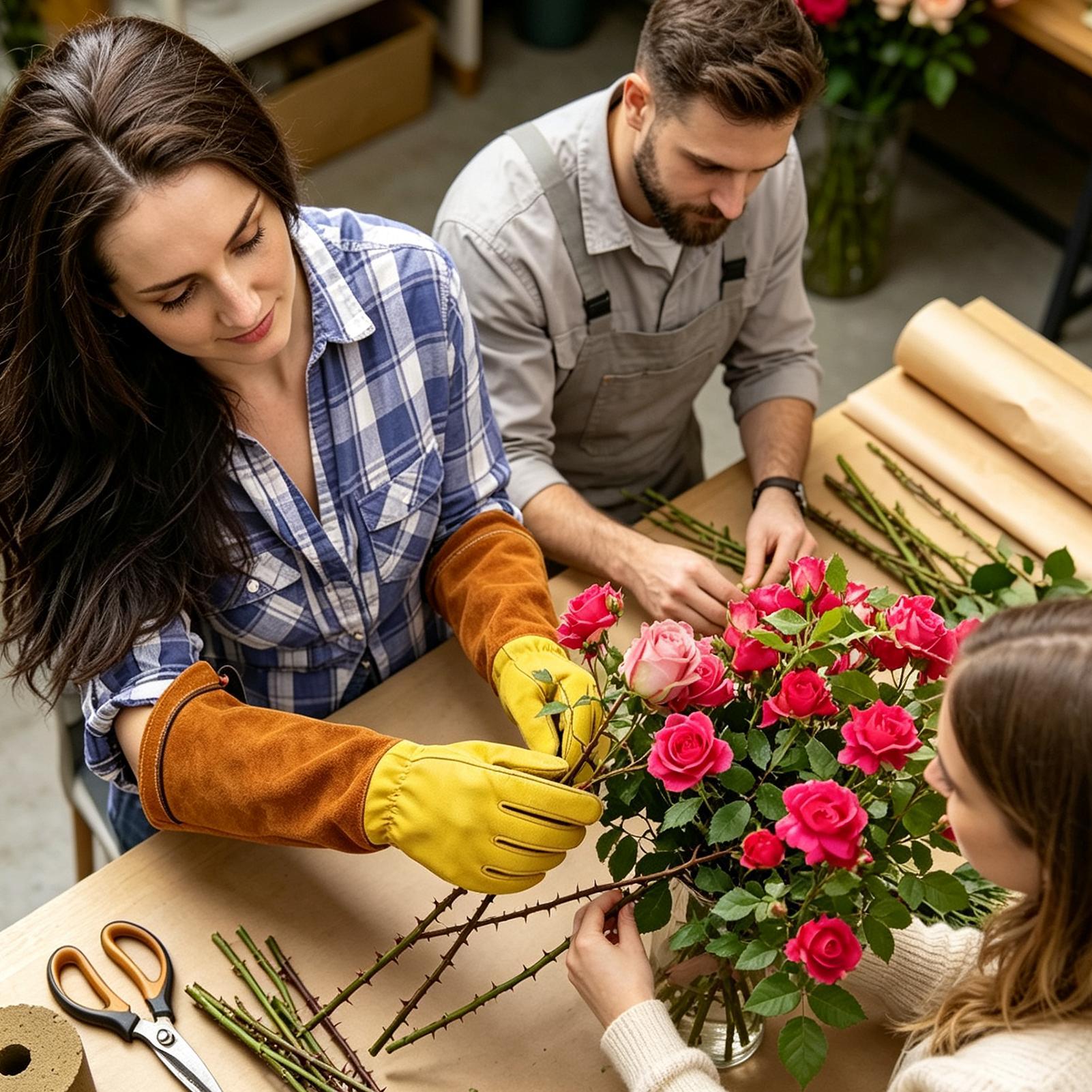 Gardening Gloves Thorn Proof Leather - قفازات حدائق جلدية طويلة مقاومة للأشواك